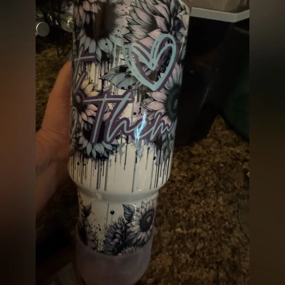 Tumbler 40 ounce “Let Them” metal cup w/ glitter boot